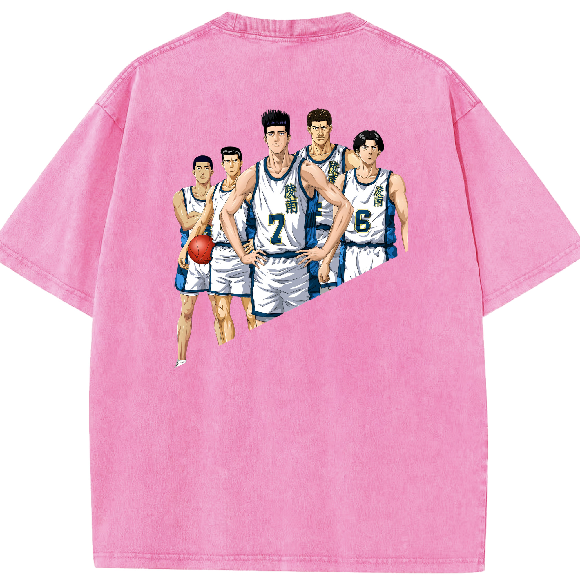 SLAM DUNK／スラムダンク 綿100% ヴィンテージ風 半袖Tシャツ（背面プリント）